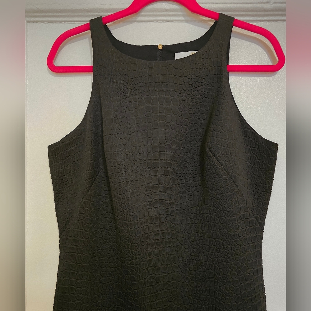 Amanda Uprichard Faux Reptile Sleeveless Racerback Dress – Black, Size Large - Picture 2 of 9